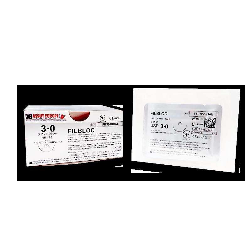 ФІЛБЛОК 90 (полі-гліколід-со-ε-капролактон) USP 2/0 15 см голка 27 мм колюча 1/2